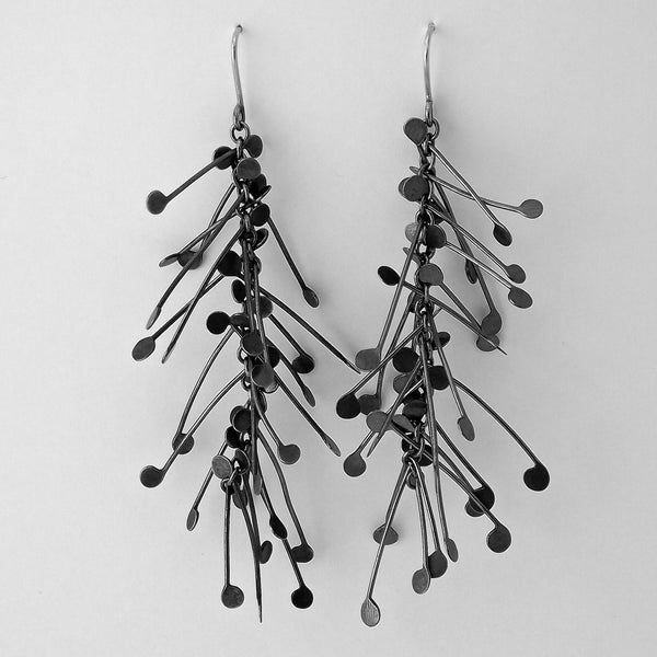 Signature dangling Earrings, oxidised silver by Fiona DeMarco
