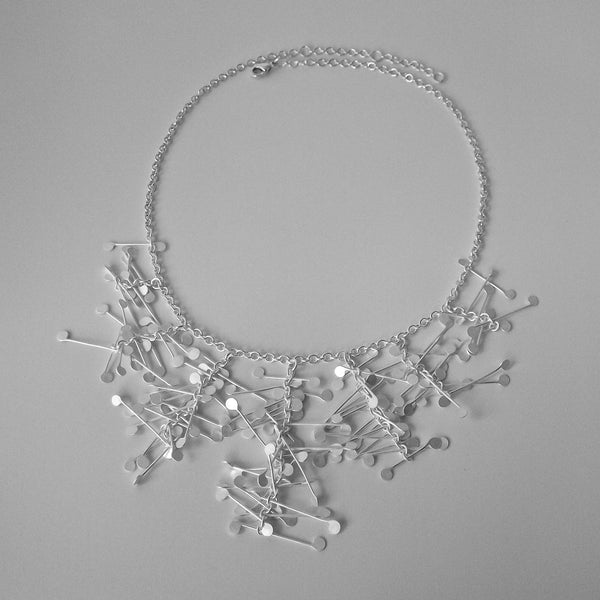 Signature semi graduated Necklace, satin silver by Fiona DeMarco
