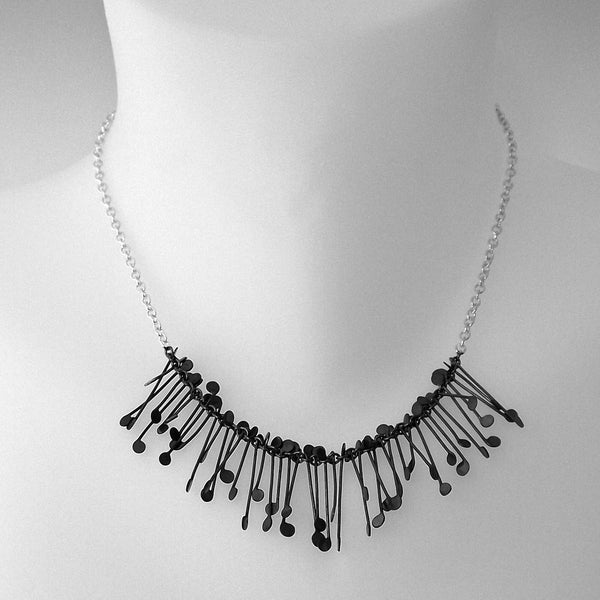 Signature semi Necklace, oxidised silver by Fiona DeMarco