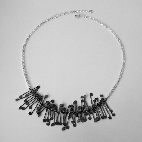 Signature semi Necklace, oxidised silver by Fiona DeMarco