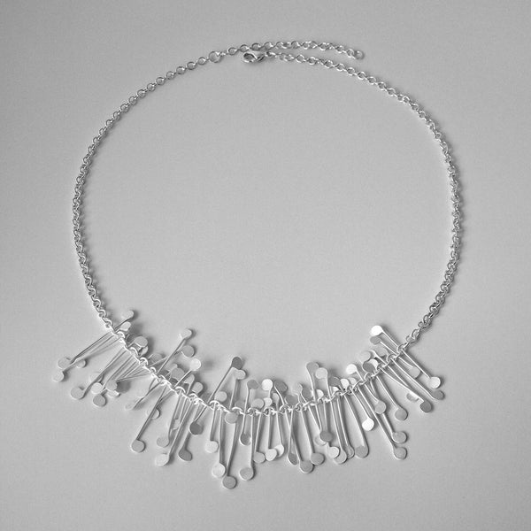 Signature semi Necklace, satin silver by Fiona DeMarco