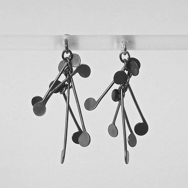 Signature stud Earrings, oxidised silver by Fiona DeMarco