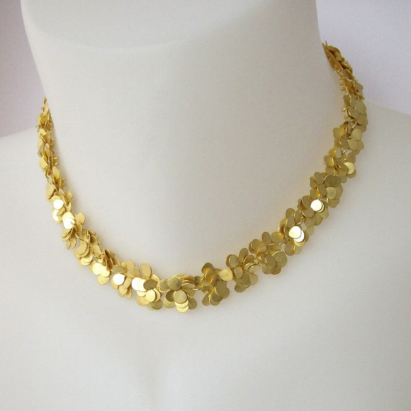 Symphony Precious Necklace, 18ct yellow gold satin by Fiona DeMarco