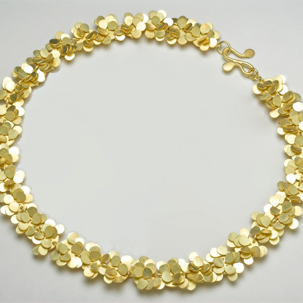 Symphony Precious Necklace, 18ct yellow gold satin by Fiona DeMarco