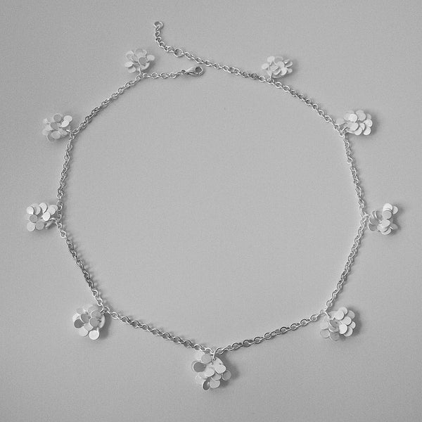 Symphony charm Necklace, satin silver by Fiona DeMarco