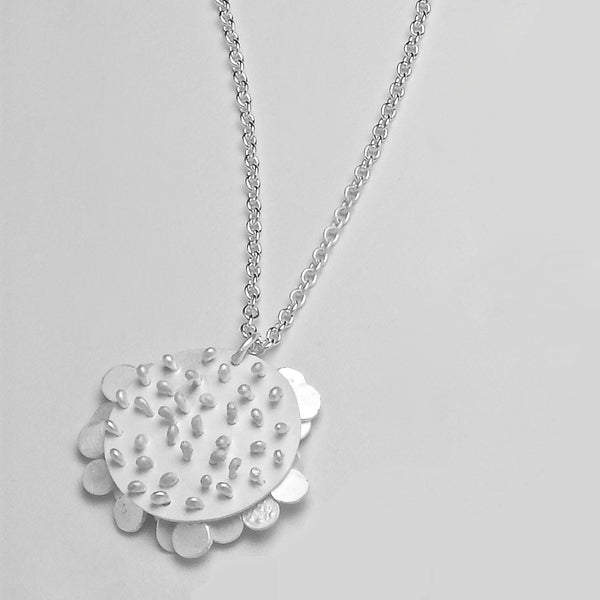 Symphony Pendant reverse side, satin silver by Fiona DeMarco