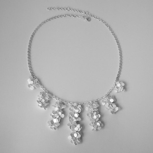 Symphony semi graduated Necklace, satin silver by Fiona DeMarco