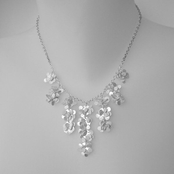 Symphony semi graduated Necklace, satin silver by Fiona DeMarco