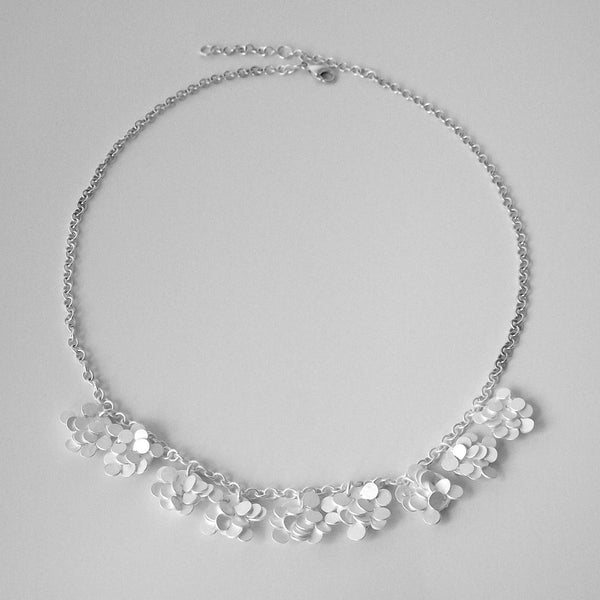 Symphony semi Necklace, satin silver by Fiona DeMarco