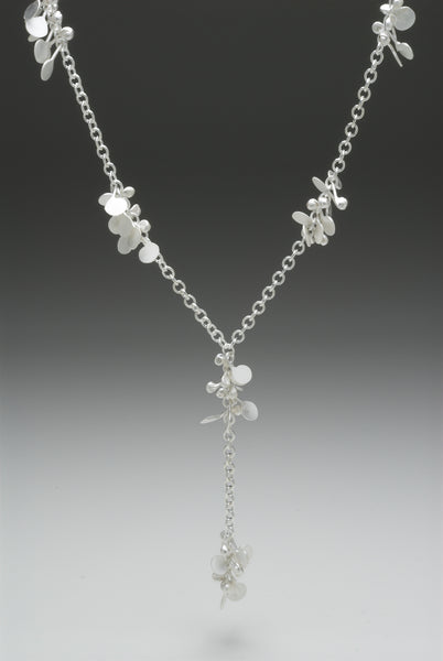 Accent lariat Necklace, satin silver by Fiona DeMarco