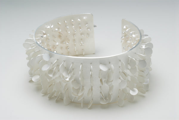 Icon Cuff, satin silver by Fiona DeMarco