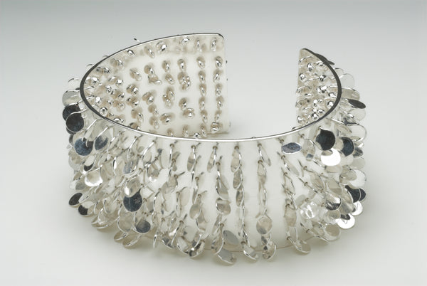 Icon Cuff, polished silver by Fiona DeMarco