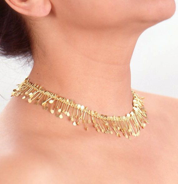 Signature Precious Necklace, 18ct yellow gold satin by Fiona DeMarco