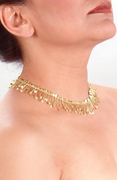 Signature Precious Necklace, 18ct yellow gold satin by Fiona DeMarco
