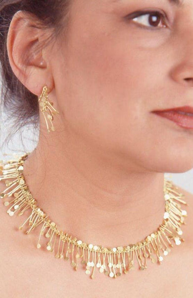 Signature Precious Necklace, 18ct yellow gold satin by Fiona DeMarco