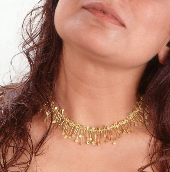 Signature Precious Necklace, 18ct yellow gold satin by Fiona DeMarco