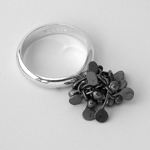 Radiance Ring, oxidised silver by Fiona DeMarco