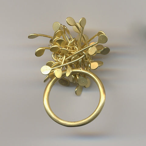 Signature Precious cluster Ring, 18ct yellow gold satin by Fiona DeMarco