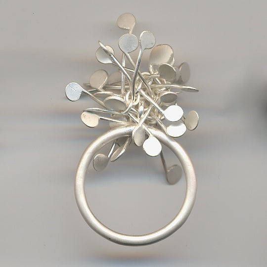 Signature Cluster Rings, satin silver by Fiona DeMarco